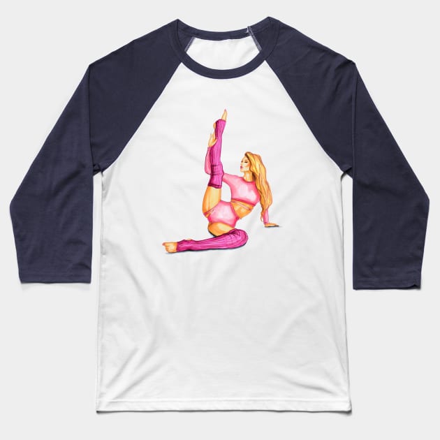 Girl Fitness Dancer Baseball T-Shirt by Svetlana Pelin